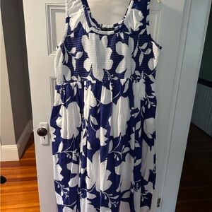 Lane Bryant Blue and White Floral Maxi Dress